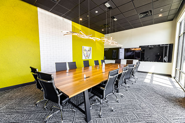 Coulter Reporting court reporters deposition room in Jeffersonville Indiana